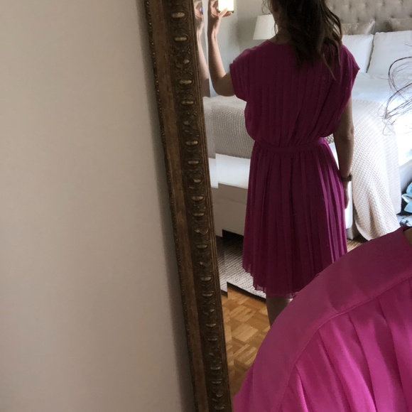 J. Crew Collection Peony Pink Pleated Dress in Size 0 - Picture 2 of 7